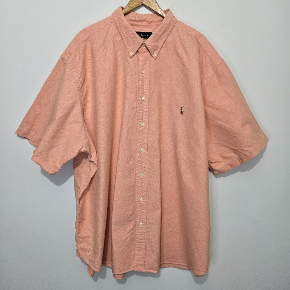 Ralph Lauren Mens Classic Fit Oxford Shirt Sz 4XB Pony Peach Button Up Preppy